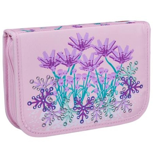 Peračník, s chlopňami, na zips, plný, LEGO "Flowers", ružový, vzorovaný