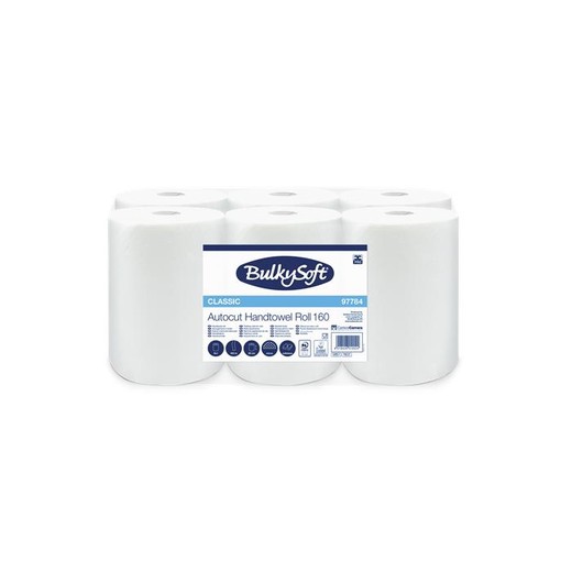 Papierové utierky, kotúčové, 2-vrstvové, priemer: 15,5 cm, BULKYSOFT "Universal System", snehobiele