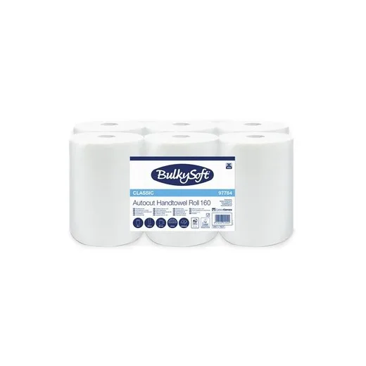 Papierové utierky, kotúčové, 2-vrstvové, priemer: 15,5 cm, BULKYSOFT "Universal System", snehobiele