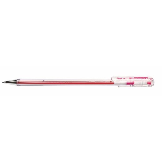 Guľôčkové pero, 0,35 mm, s vrchnákom, PENTEL "Superb BK77", ružové