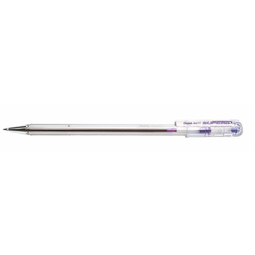 Guľôčkové pero, 0,35 mm, s vrchnákom, PENTEL "Superb BK77", fialové