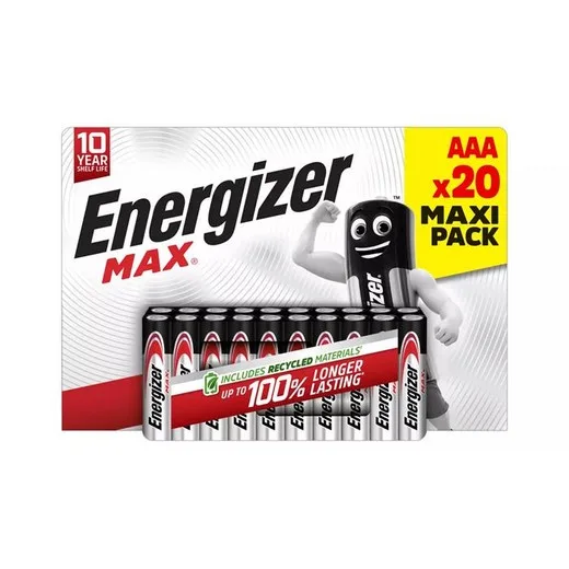 Batéria, AAA mikro, 20 ks, ENERGIZER "Max"
