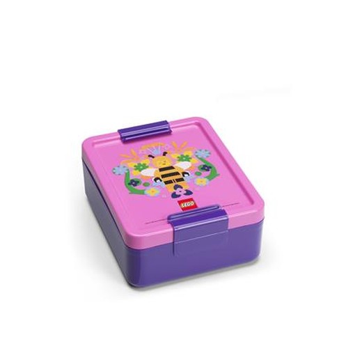Desiatový box, LEGO "Bee", fialovo-ružový vzor