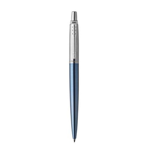 Guľôčkové pero, 0,7 mm, strieborný klip, Waterloo modré telo pera, PARKER, "Royal Jotter", modré