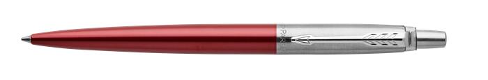 Guľôčkové pero, 0,7 mm, strieborný klip, Kensington červené telo pera, PARKER, "Royal Jotter", modré