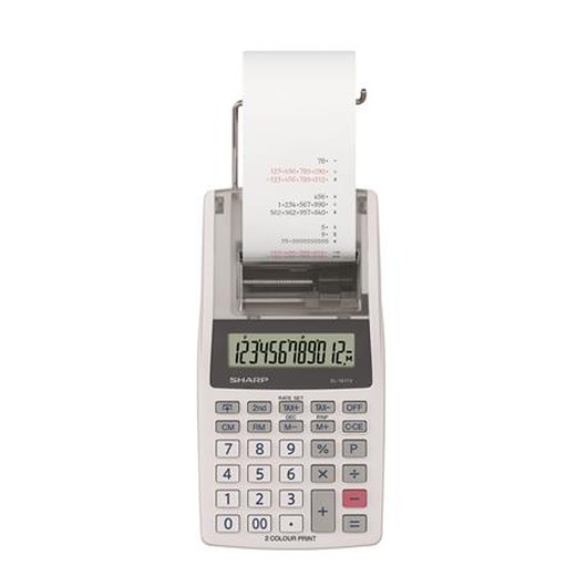 Kalkulačka, s tlačou, 12 miestny displej, 2 farebná tlač, SHARP "EL-1611V"