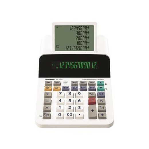 Kalkulačka, stolová, s pomocným displejom, 12 miestny displej, SHARP "EL-1501"