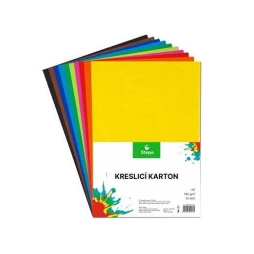 Výkres, A4, 180g, 10 listov, STEPA, mix farieb