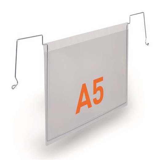 Logistické vrecko, s drôtikom, A5, hotizontálne, PP, DURABLE "HARD COVER", priehľadné