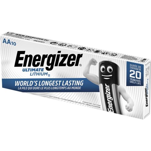 Batéria, AA tužková, 10 ks, Lítium, ENERGIZER "Ultimate Lithium"