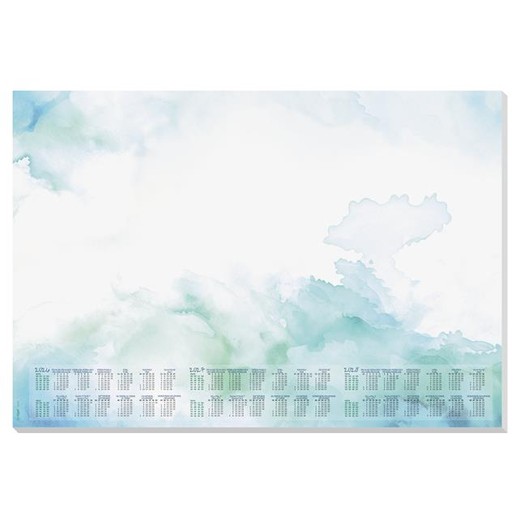 Podložka na stôl, 595x410 mm, trojročné a týždenné kalendárium, SIGEL "Watercolor Sea"