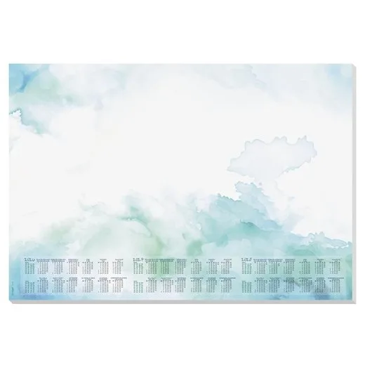 Podložka na stôl, 595x410 mm, trojročné a týždenné kalendárium, SIGEL "Watercolor Sea"