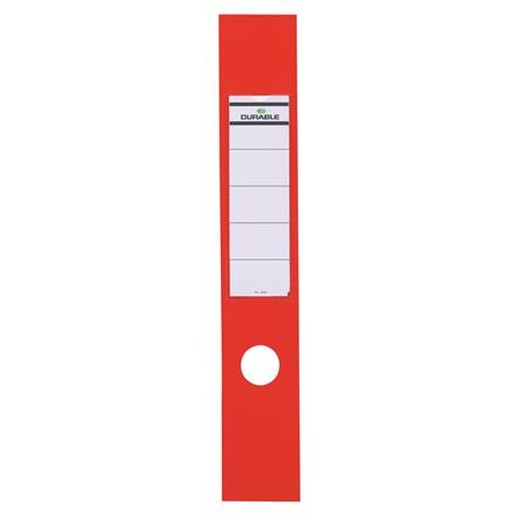 Chrbtový štítok, pre zakladače, samolepiaci, 60 x 390 mm, DURABLE „ORDOFIX®“, červený