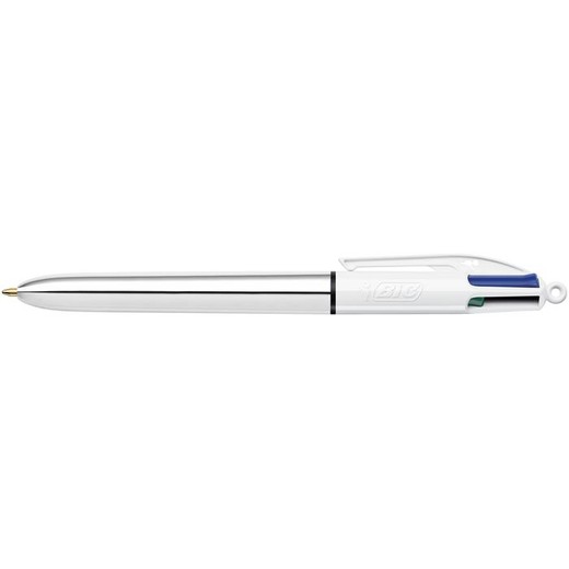 Guľôčkové pero, 0,32 mm, stláčací mechanizmus, 4 farby, BIC "4 Colours Shine"