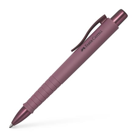 Guľôčkové pero, 0,7 mm, stláčací mechanizmus, bordové telo pera, FABER-CASTELL "Poly Ball Urban", modré