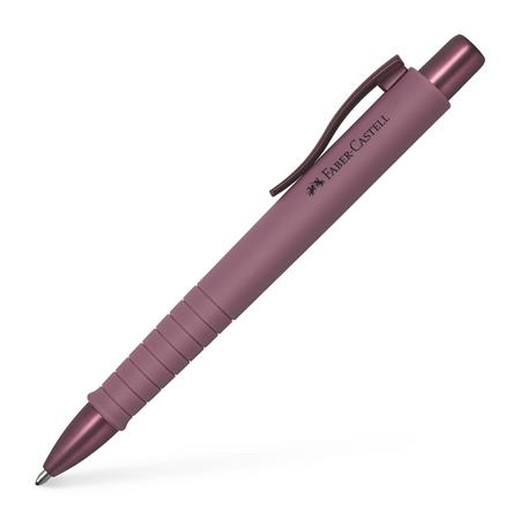 Guľôčkové pero, 0,7 mm, stláčací mechanizmus, bordové telo pera, FABER-CASTELL "Poly Ball Urban", modré