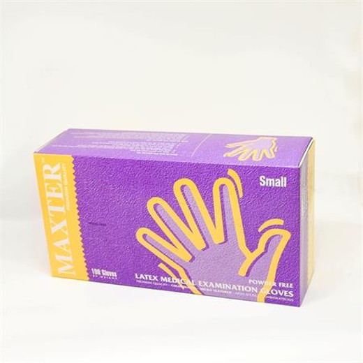 Ochranné rukavice, jednorazové, latexové, 5,7 g, veľkosť S, 100 ks, nepudrované, béžové