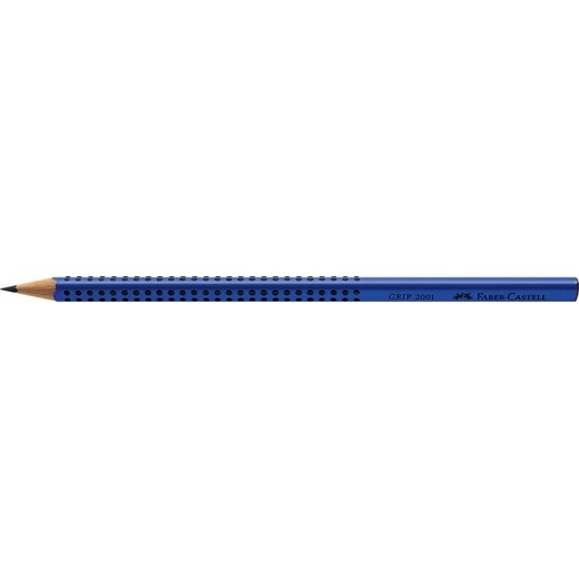 Grafitová ceruzka, B, trojhranný tvar, FABER-CASTELL "Grip 2001", modrá