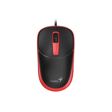 Myš, drôtová, optická, normálna veľkosť, USB, GENIUS "DX-123", čierna-červená