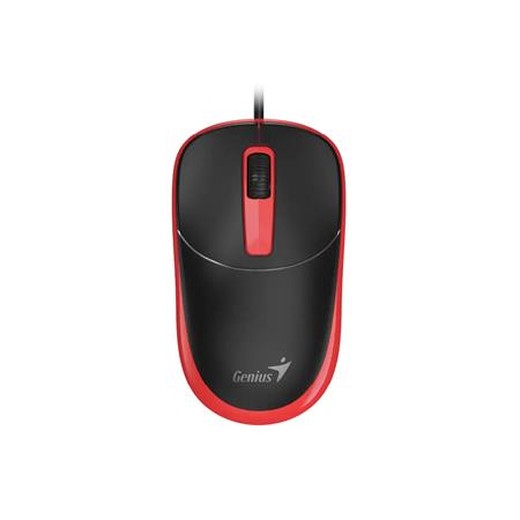 Myš, drôtová, optická, normálna veľkosť, USB, GENIUS "DX-123", čierna-červená