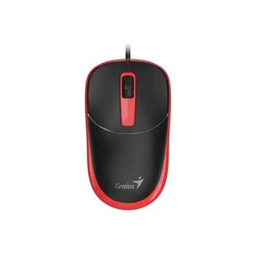 Myš, drôtová, optická, normálna veľkosť, USB, GENIUS "DX-123", čierna-červená