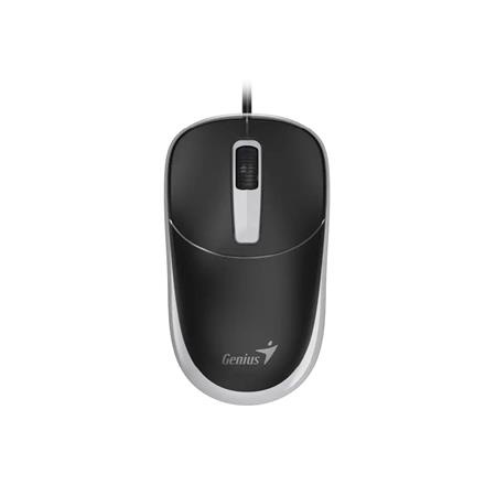 Myš, drôtová, optická, normálna veľkosť, USB, GENIUS "DX-123", čierna-sivá