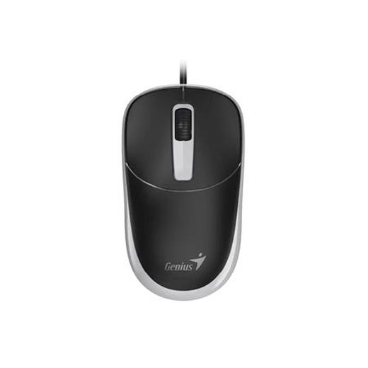 Myš, drôtová, optická, normálna veľkosť, USB, GENIUS "DX-123", čierna-sivá