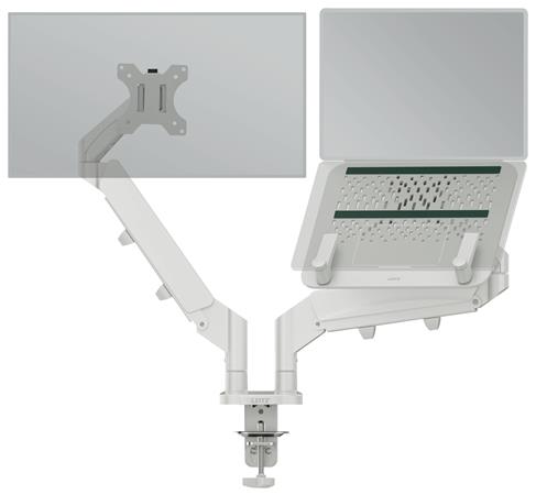 Rameno na monitor a notebook,  LEITZ "Ergo Dual", svetlosivá