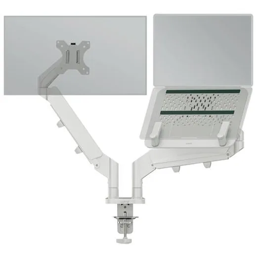 Rameno na monitor a notebook,  LEITZ "Ergo Dual", svetlosivá