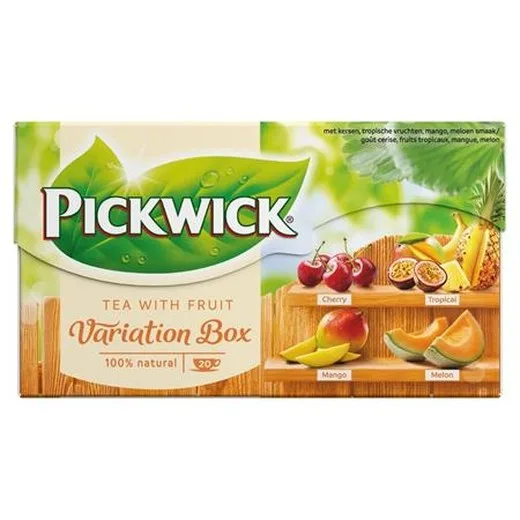 Čierny čaj, 20x1,5 g, PICKWICK "Variácie Orange" višňa, tropické ovocia, mango, meló žltý