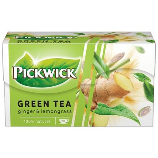 Zelený čaj, 20x1,5 g, PICKWICK, zázvor-citrónová tráva