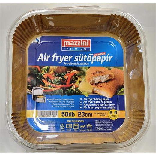 Papier na pečenie, silikónový, pre Air Fryer, štvorcový, 23 cm, 50 ks, MAZZINI "Premium"