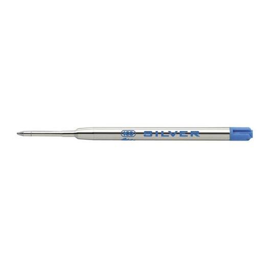 Náplň do guľôčkových pier, 0,8 mm, veľkokapcitná, ICO "Silver", modrá