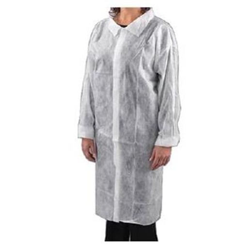 Návštevnícky plášť, jednorazový, suchý zips, polypropylén, 20 g, veľkosť XL, biely