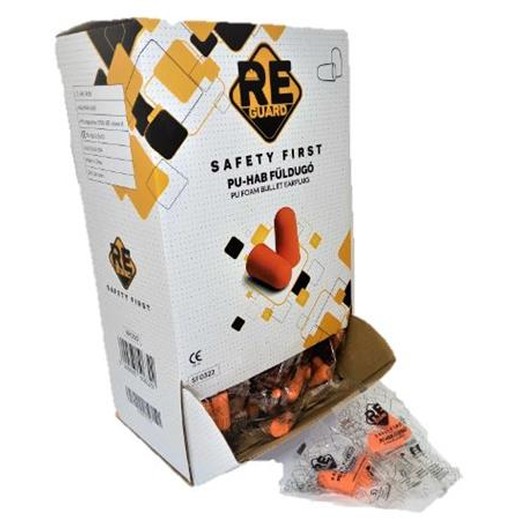 Sluchové zátky, PU pena, 200 párov, oranžové