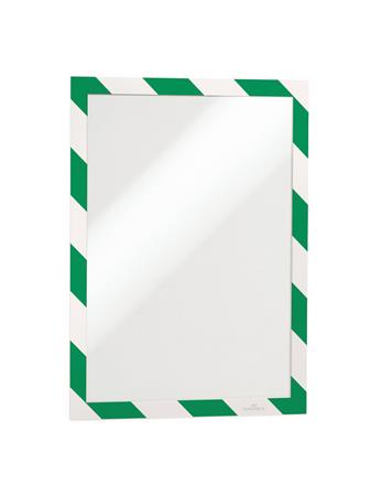 Informačný panel, A4, samolepiaca zadná strana, DURABLE "DURAFRAME SECURITY", zelený-biely