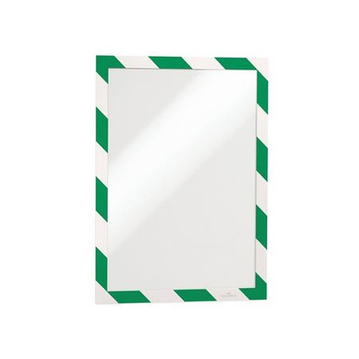 Informačný panel, A4, samolepiaca zadná strana, DURABLE "DURAFRAME SECURITY", zelený-biely