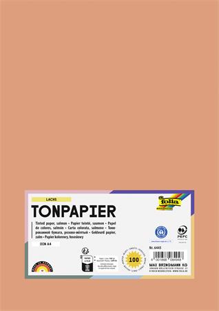 Farebný papier, A4, 130 g, 100 listov, FOLIA, lososový