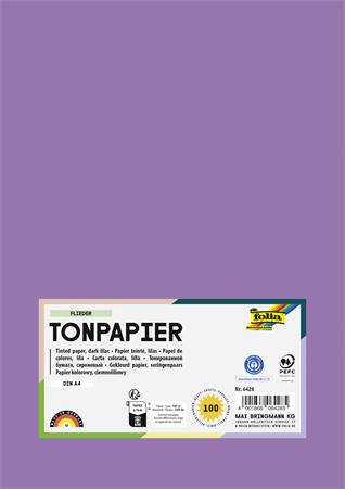 Farebný papier, A4, 130 g, 100 listov, FOLIA, tmavý orgovánový