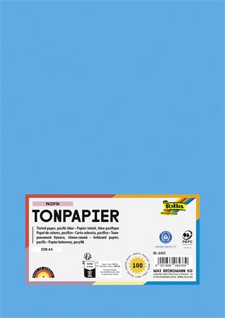 Farebný papier, A4, 130 g, 100 listov, FOLIA, morský modrý