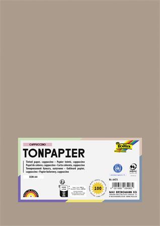 Farebný papier, A4, 130 g, 100 listov, FOLIA, cappuccino