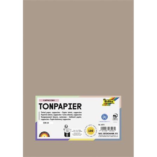 Farebný papier, A4, 130 g, 100 listov, FOLIA, cappuccino