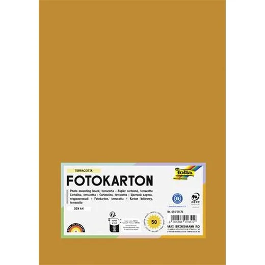 Dekoračný kartón, 2 stranný,  A4, 300 g, 50 listov, FOLIA, terakota