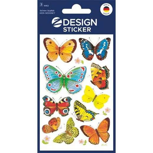 Nálepky, papier, 3 hárky, 76x120 mm, AVERY ZWECKFORM, "Z-Design No.4462", motýle