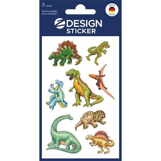 Nálepky, papier, 3 hárky, 76x120 mm, AVERY ZWECKFORM, "Z-Design No.53145", dinosaury