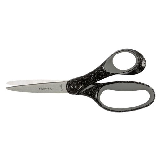 Nožnice, školské, 18 cm, FISKARS, trblietavé čierne