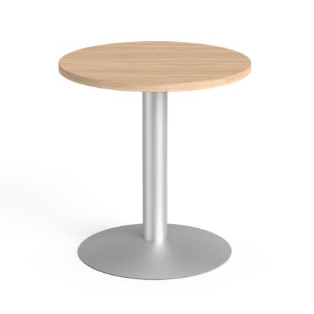Konferenčný stolík, okruhlý, so sivou kovovou nohou, O 60 cm, MAYAH "Freedom SV-57", dub