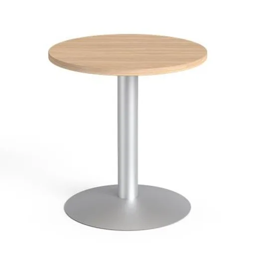 Konferenčný stolík, okruhlý, so sivou kovovou nohou, O 60 cm, MAYAH "Freedom SV-57", dub