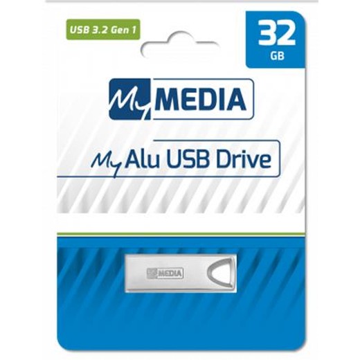 USB kľúč, 32GB, USB 3.2 Gen1, hliníkový kryt, MYMEDIA "Alu" (by VERBATIM)