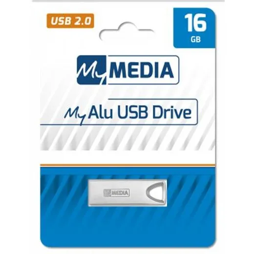 USB kľúč, 16GB, USB 2.0, hliníkový kryt, MYMEDIA "Alu" (by VERBATIM)